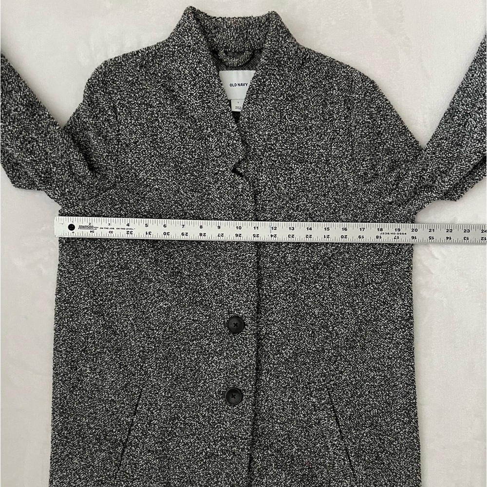 Old Navy Gray & White Relaxed Textured Button-Front Coat Size Small - Picture 12 of 12